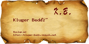 Kluger Bedő névjegykártya
